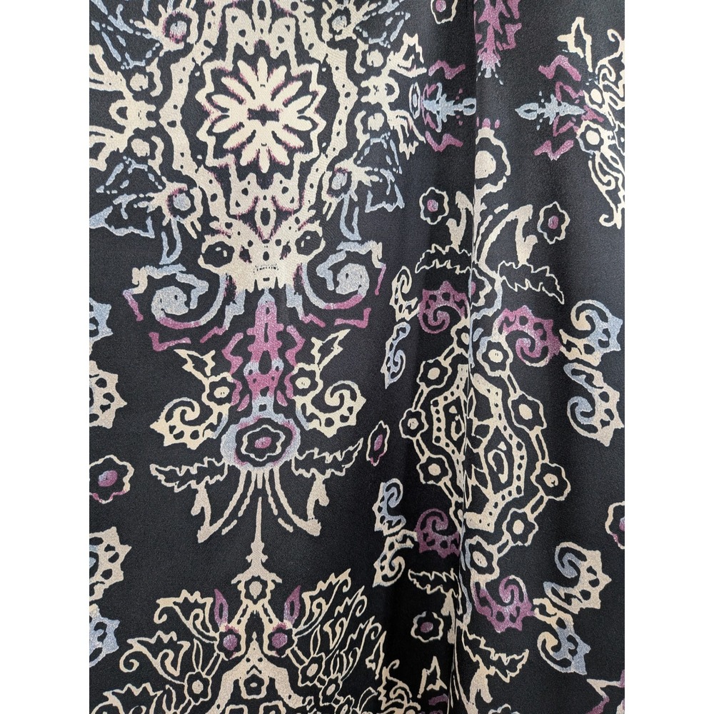 Whimsigoth Fairygrunge Witchy Elegant Art Black Purple Side Slit Midi 14 Skirt - Picture 5 of 8
